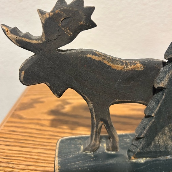 Rustic Black Moose and Tree Decor - Picture 7 of 9
